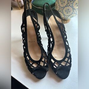 Vintage suede Slingback Heels Christian Louboutin (originally purchased @ TRR)